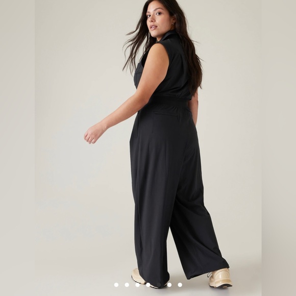 Athleta Brooklyn Heights Wide Leg Jumpsuit // Black - Picture 7 of 16
